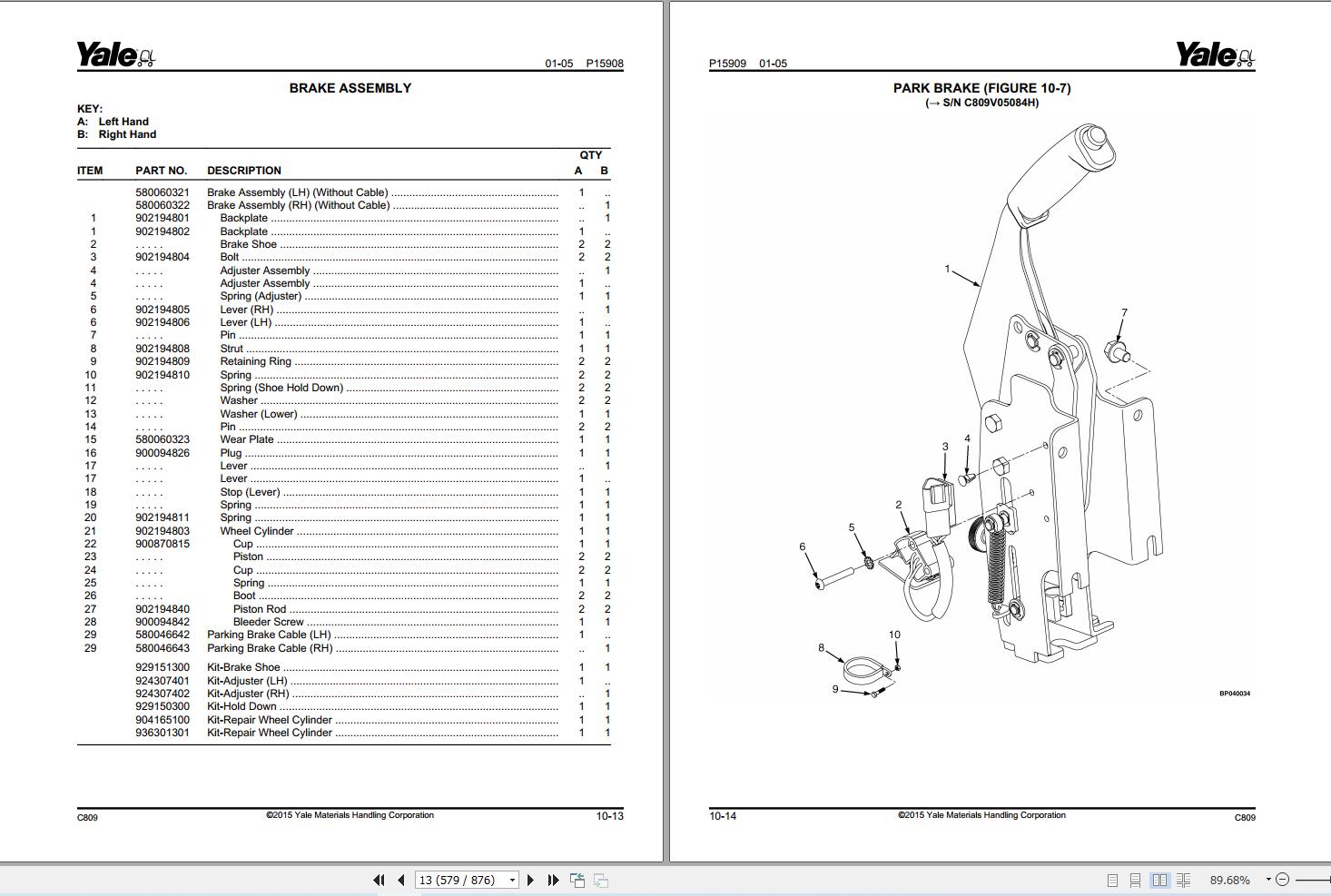 Yale Forklift GC030VX to GLC040SVX (C809) Parts Manual (2)