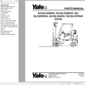 Yale Forklift GC040VX to GLC070VX (C910) Parts Manual (1)