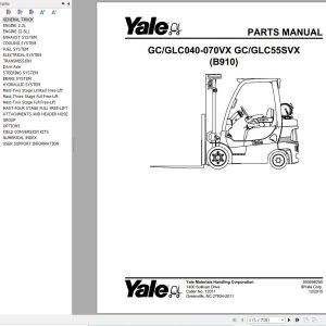Yale Forklift GC040VX to GLC55SVX (B910) Parts Manual (1)