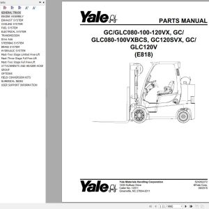 Yale Forklift GC080VX to GLC120V (E818) Parts Manual (1)