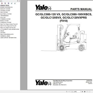 Yale Forklift GC080VX to GLC120VXPRS (F818) Parts Manual (1)
