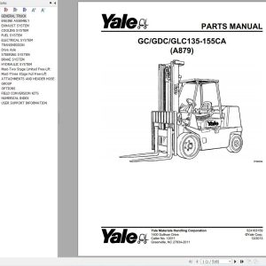 Yale Forklift GC135CA to GLC155CA (A879) Parts Manual (1)