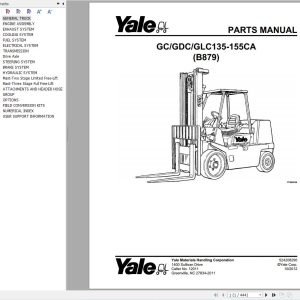 Yale Forklift GC135CA to GLC155CA (B879) Parts Manual (1)