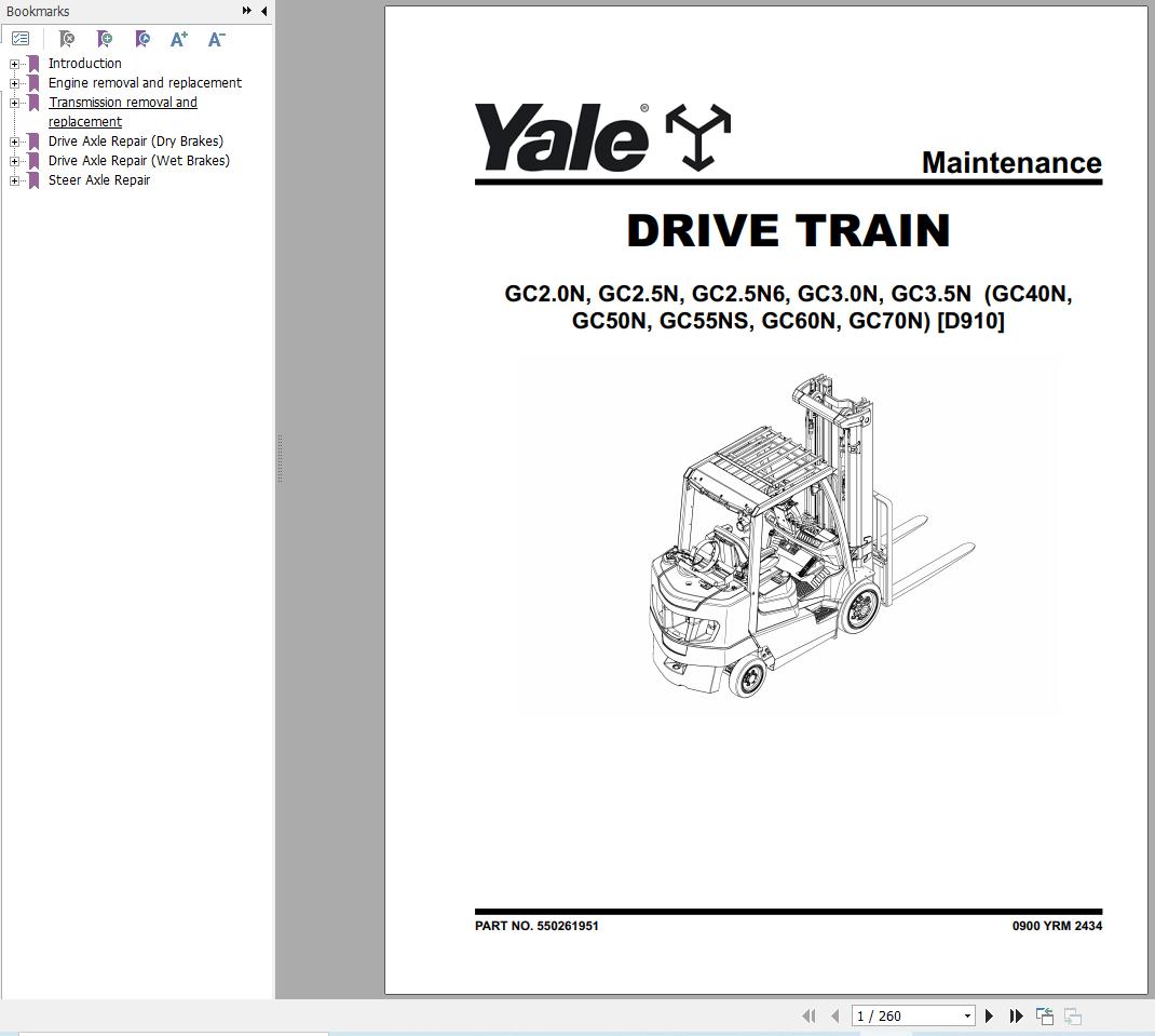 Yale Forklift GC2.0N GC2.5N GC2.5N6 GC3.0N GC3.5N (D910) Service Manual 2025 (1)
