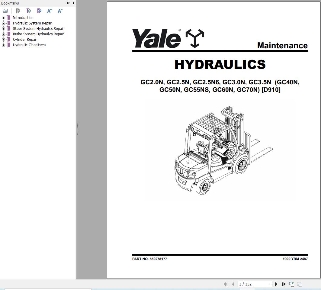 Yale Forklift GC2.0N GC2.5N GC2.5N6 GC3.0N GC3.5N (D910) Service Manual 2025 (2)