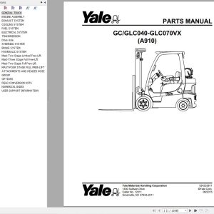 Yale Forklift GC GLC040 GLC070VX (A910) Parts Manual (1)