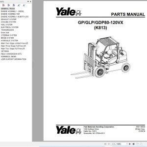 Yale Forklift GD80 120VX GLP80 120VX GDP80 120VX (K813) Parts Manual (1)