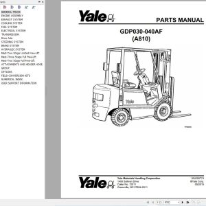 Yale Forklift GDP030AF GD040AF (A810) Parts Manual (1)