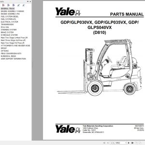 Yale Forklift GDP030VX to GLPS040VX (D810) Parts Manual (1)
