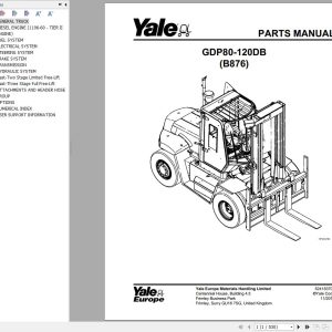 Yale Forklift GDP080DB to GDP120DB (B876) Parts Manual (1)