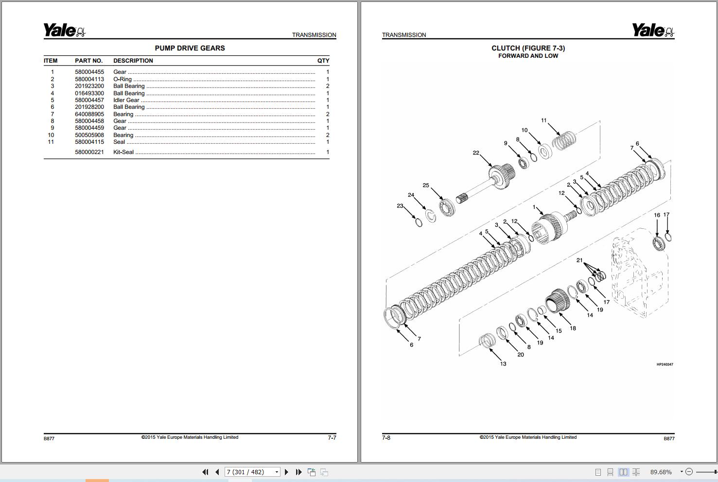 Yale Forklift GDP130EB GDP140EB GDP160EB (B877) Parts Manual (3)
