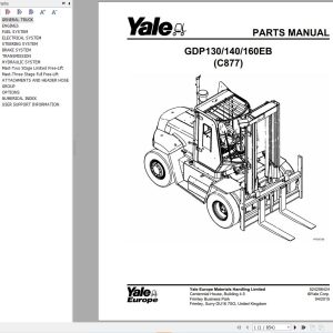 Yale Forklift GDP130EB GDP140EB GDP160EB (C877) Parts Manual (1)