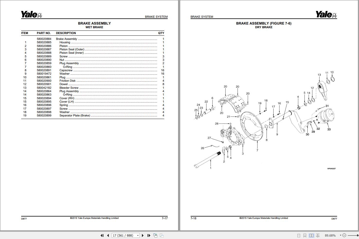 Yale Forklift GDP130EB GDP140EB GDP160EB (D877) Parts Manual (2)