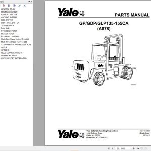 Yale Forklift GDP135CA to GP155CA (A877) Parts Manual (1)
