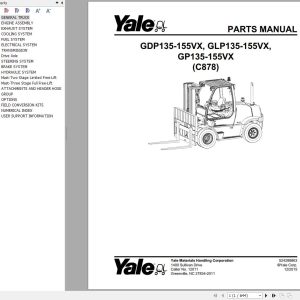 Yale Forklift GDP135VX to GP155VX (C878) Parts Manual (1)