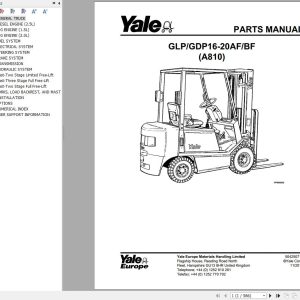 Yale Forklift GDP16AF to GLP20BF (A810E) Parts Manual (1)