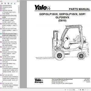 Yale Forklift GDP16VX to GLP20SVX (D810) Parts Manual (1)