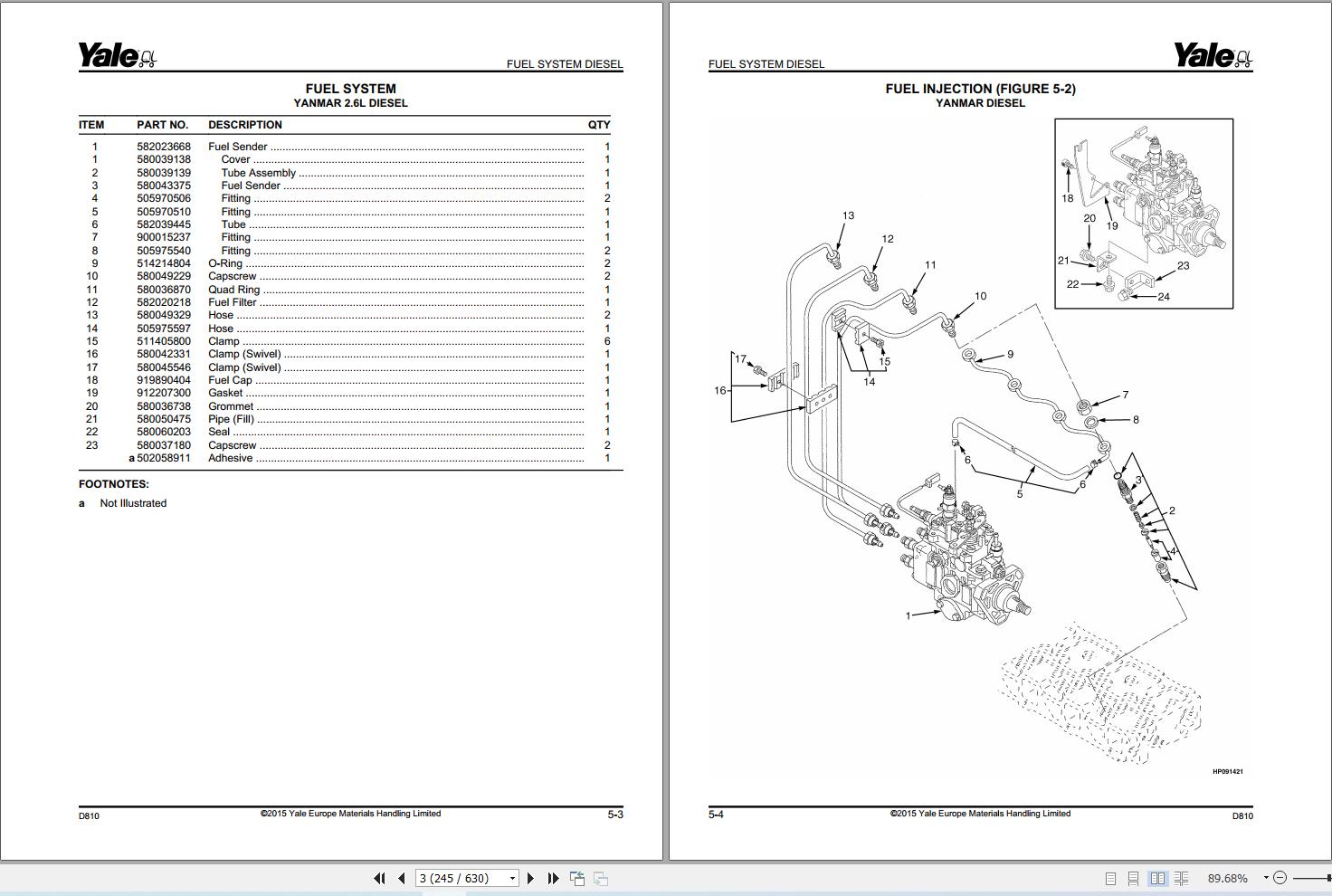 Yale Forklift GDP16VX to GLP20SVX (D810) Parts Manual (2)