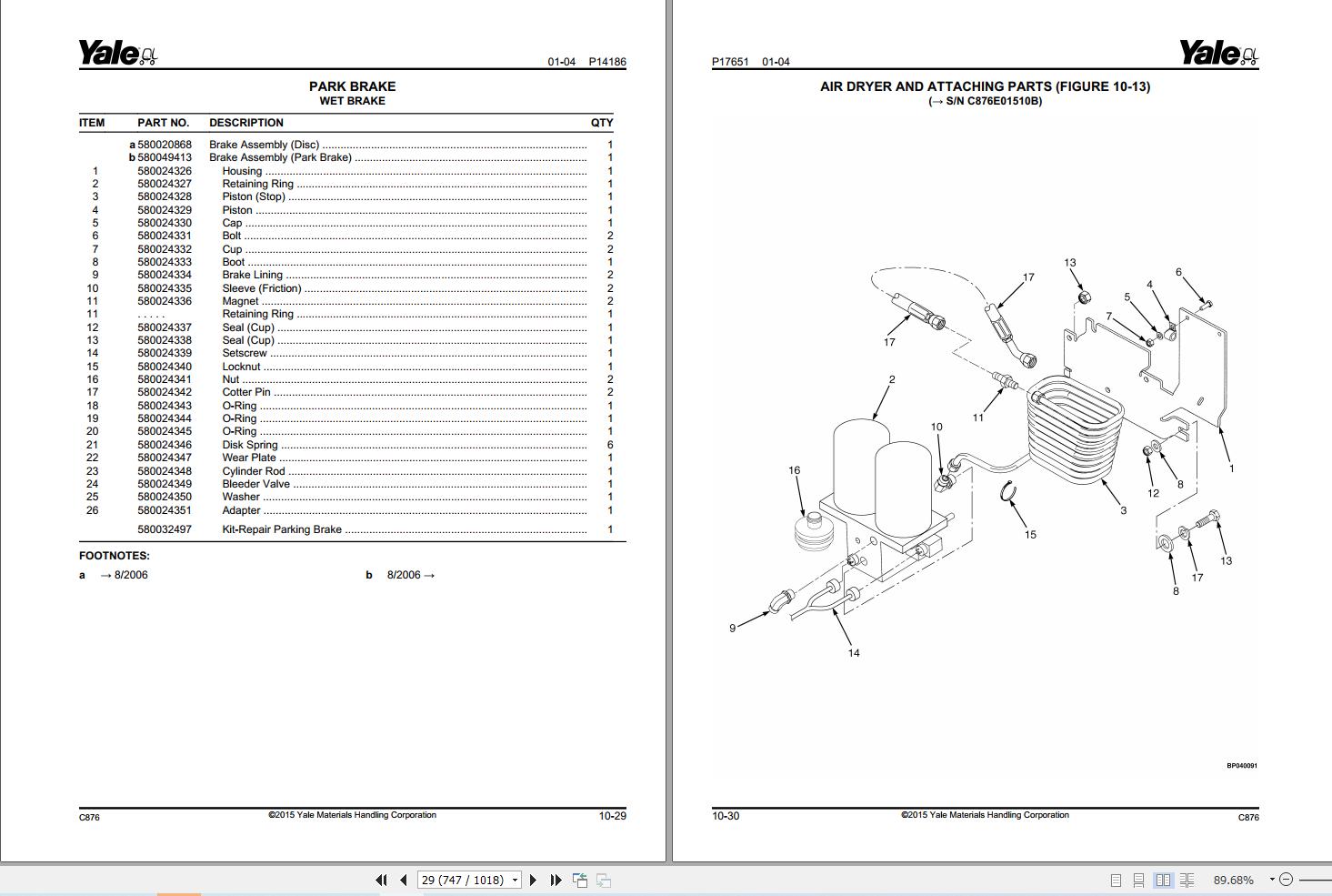 Yale Forklift GDP170DB to GDP280DB (C876) Parts Manual (2)