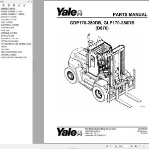 Yale Forklift GDP170DB to GLP23 (D876) Parts Manual (1)
