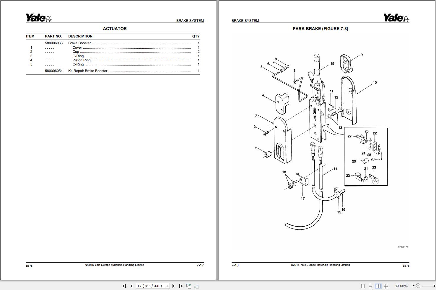 Yale Forklift GDP60 70CA GLP60 70CA (B878) Parts Manual (2)