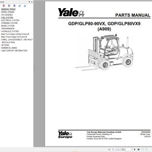 Yale Forklift GDP80VX GDP90VX GDP80VX9 GLP80VX9 (A909) Parts Manual (1)