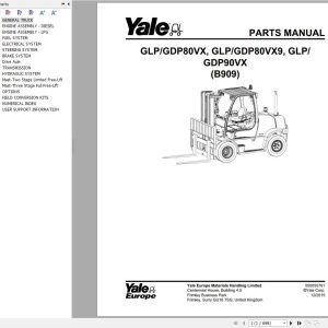 Yale Forklift GDP80VX to GLP90VX (B909) Parts Manual (1)