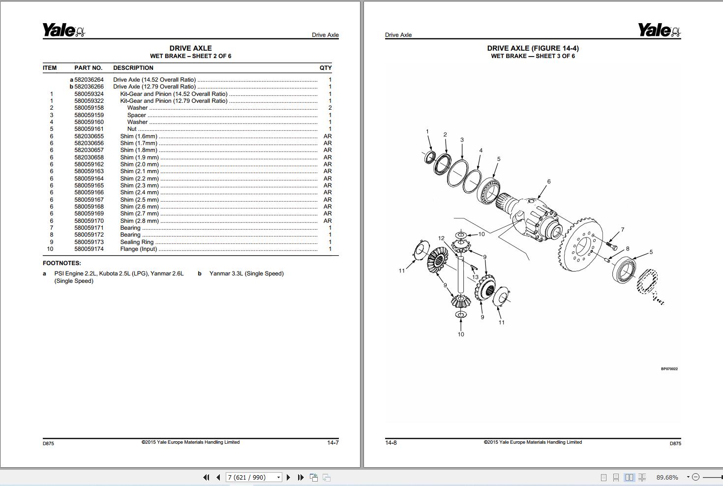 Yale Forklift GLP20VX to GDP35VX (D875) Parts Manual (2)