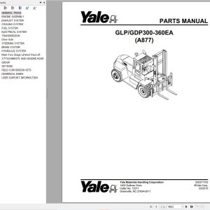 Yale Forklift GLP300EA GDP300EA GLP360EA GDP360EA (A877) Parts Manual (1)