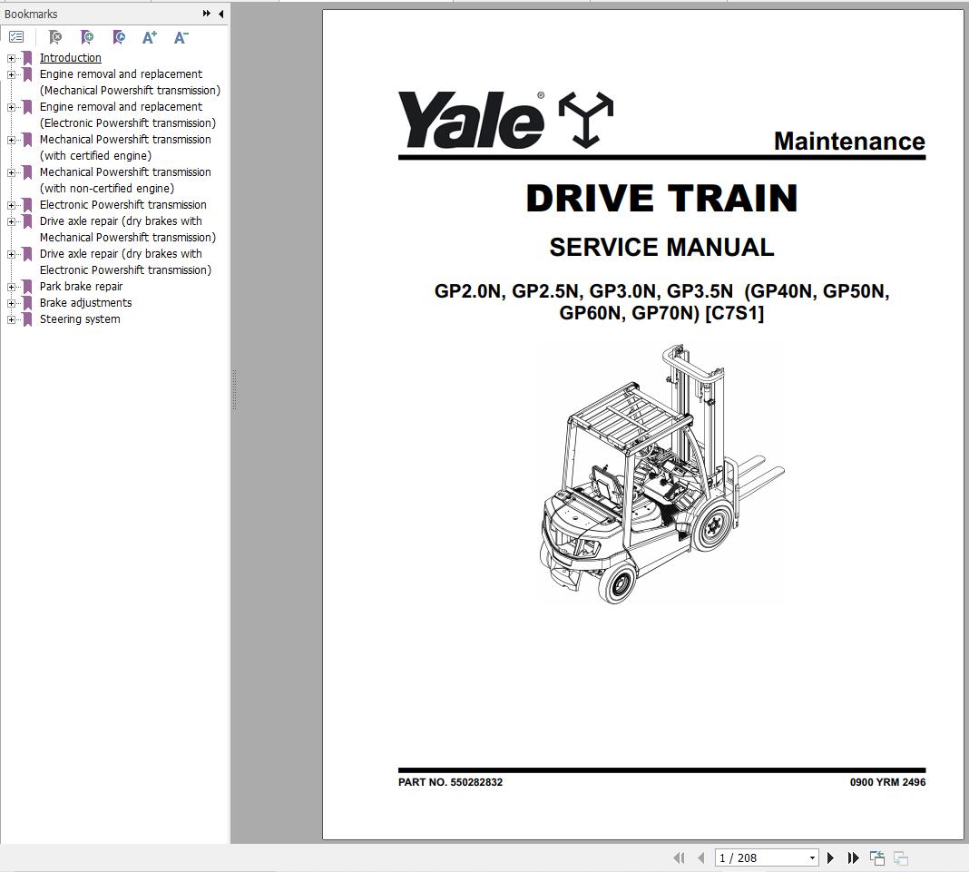 Yale Forklift GLP40N to GTP70N (C7S1) Service Manual 2025 (2)