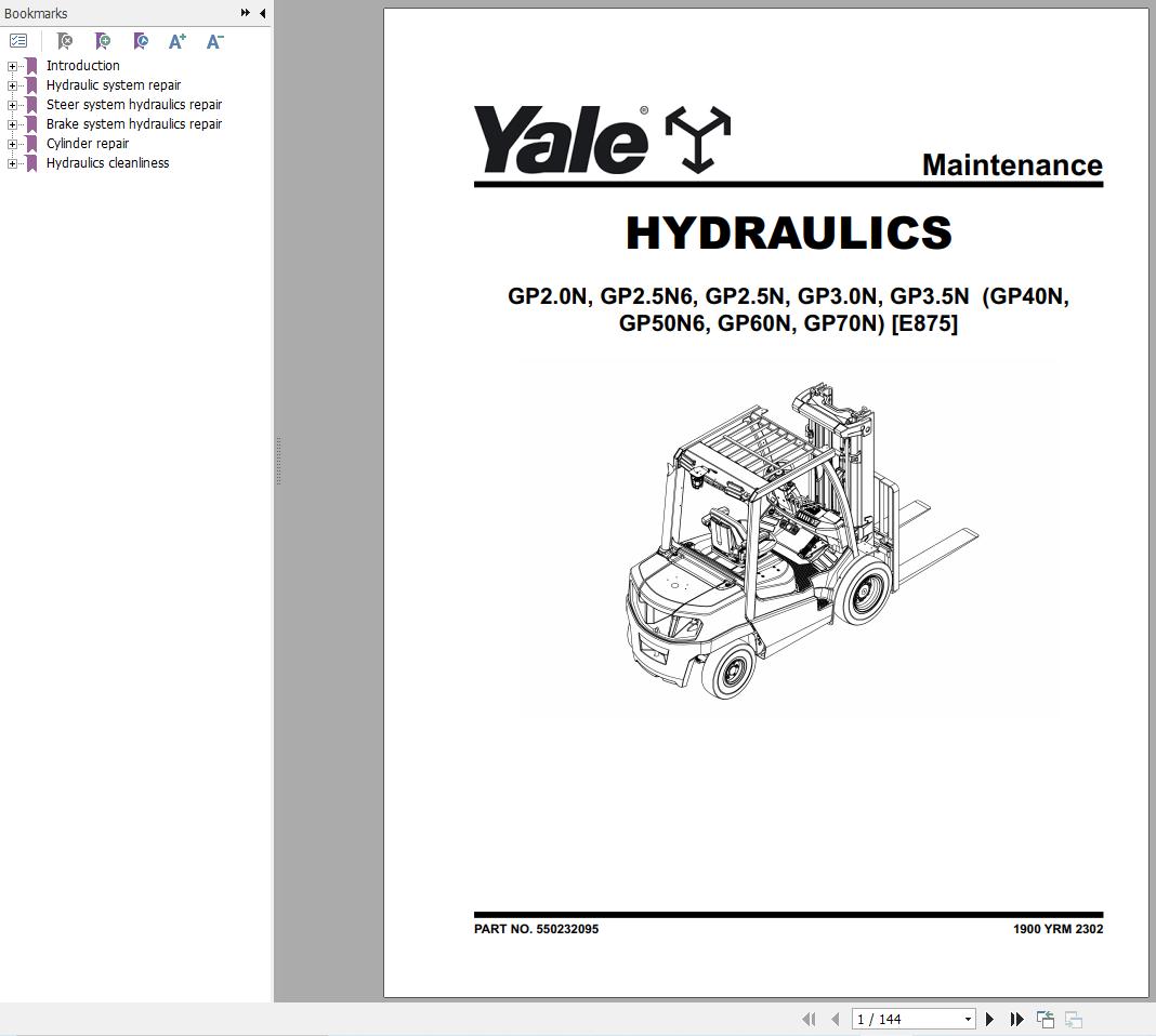 Yale Forklift GLP40N to GTP70N (E875) Service Manual 2025 (2)