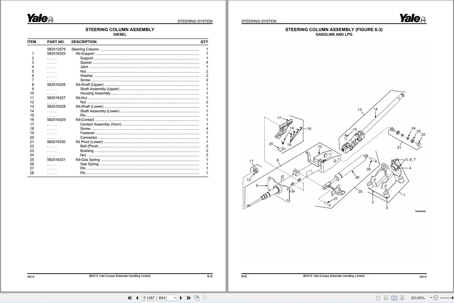 Yale Forklift GLP40VX to GDP55VX (K813) Parts Manual (2)