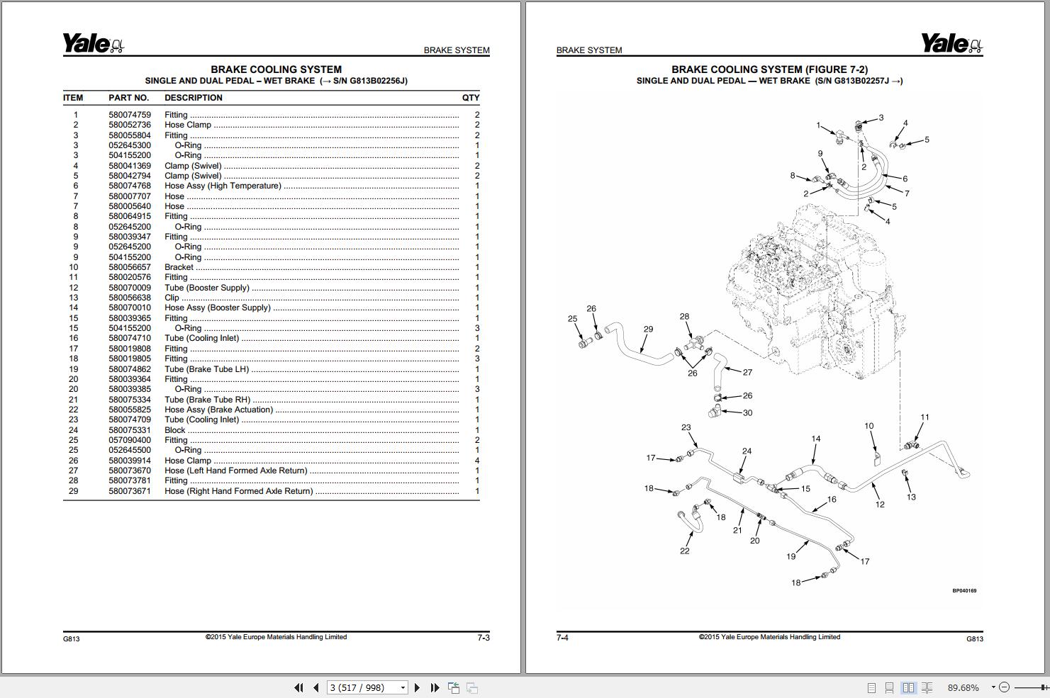 Yale Forklift GLP40VX5 to GDP55V (G813) Parts Manual (2)