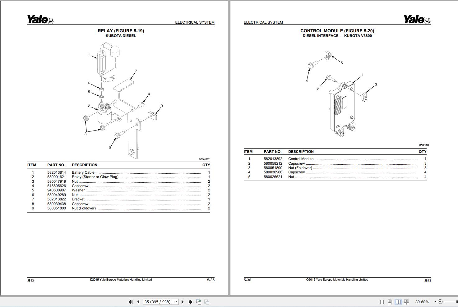 Yale Forklift GLP40VX5 to GDP55VX (J813) Parts Manual (2)
