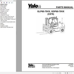 Yale Forklift GLP60 70VX GDP60 70VX (C878) Parts Manual (1)