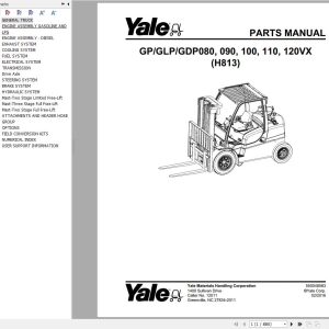 Yale Forklift GP080VX to GDP120VX (H813) Parts Manual (1)
