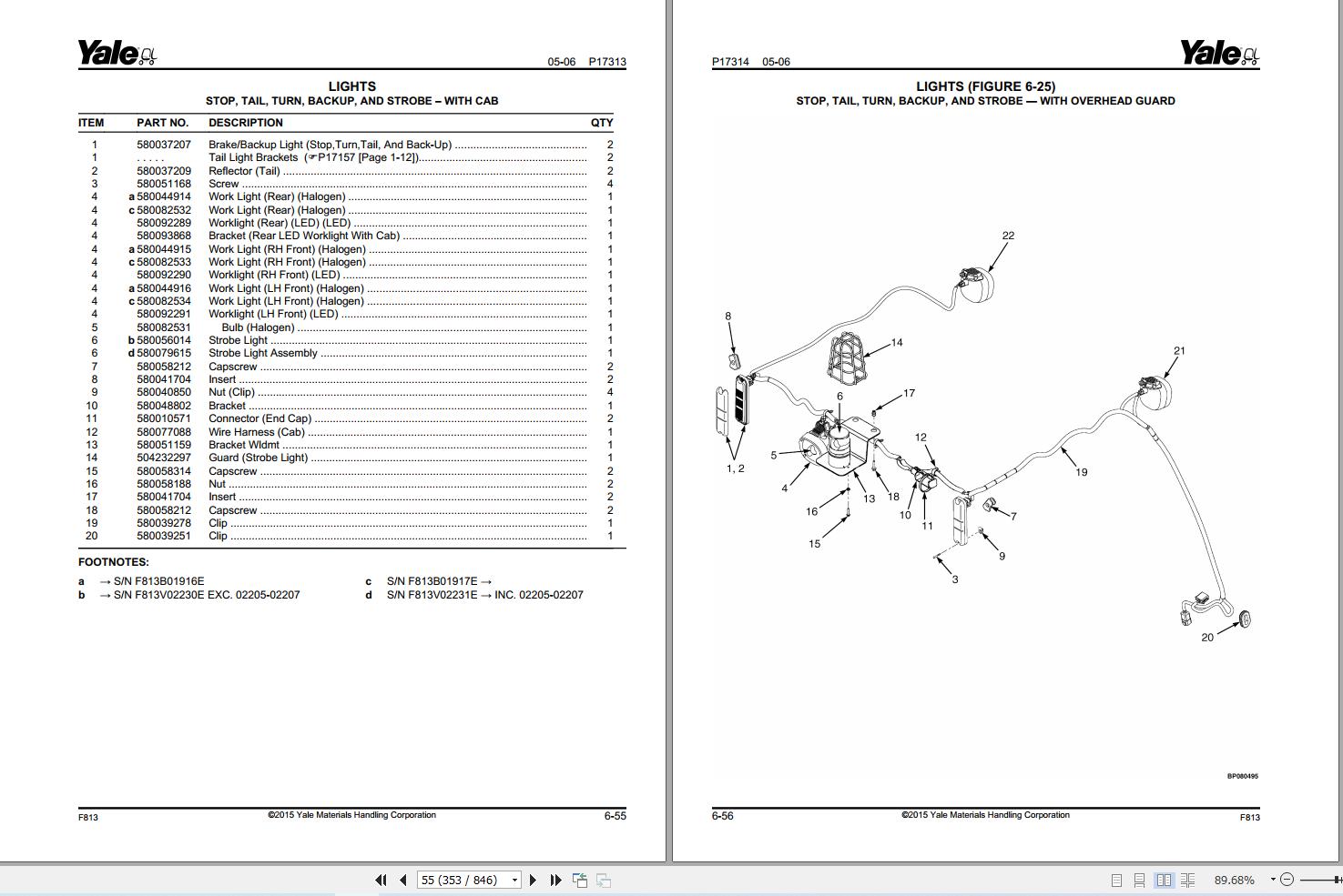 Yale Forklift GP080VX to GLP120VX (F813) Parts Manual (2)