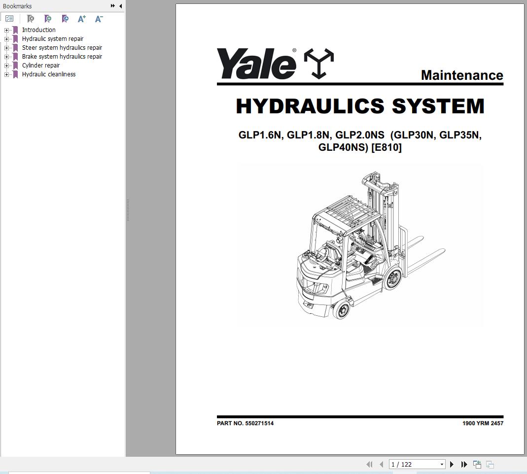 Yale Forklift GP1.6N to GLP2.0NS (E810) Service Manual 2025 (1)