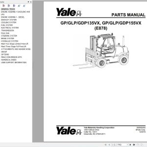 Yale Forklift GP135VX to GDP155VX (E878) Parts Manual (1)