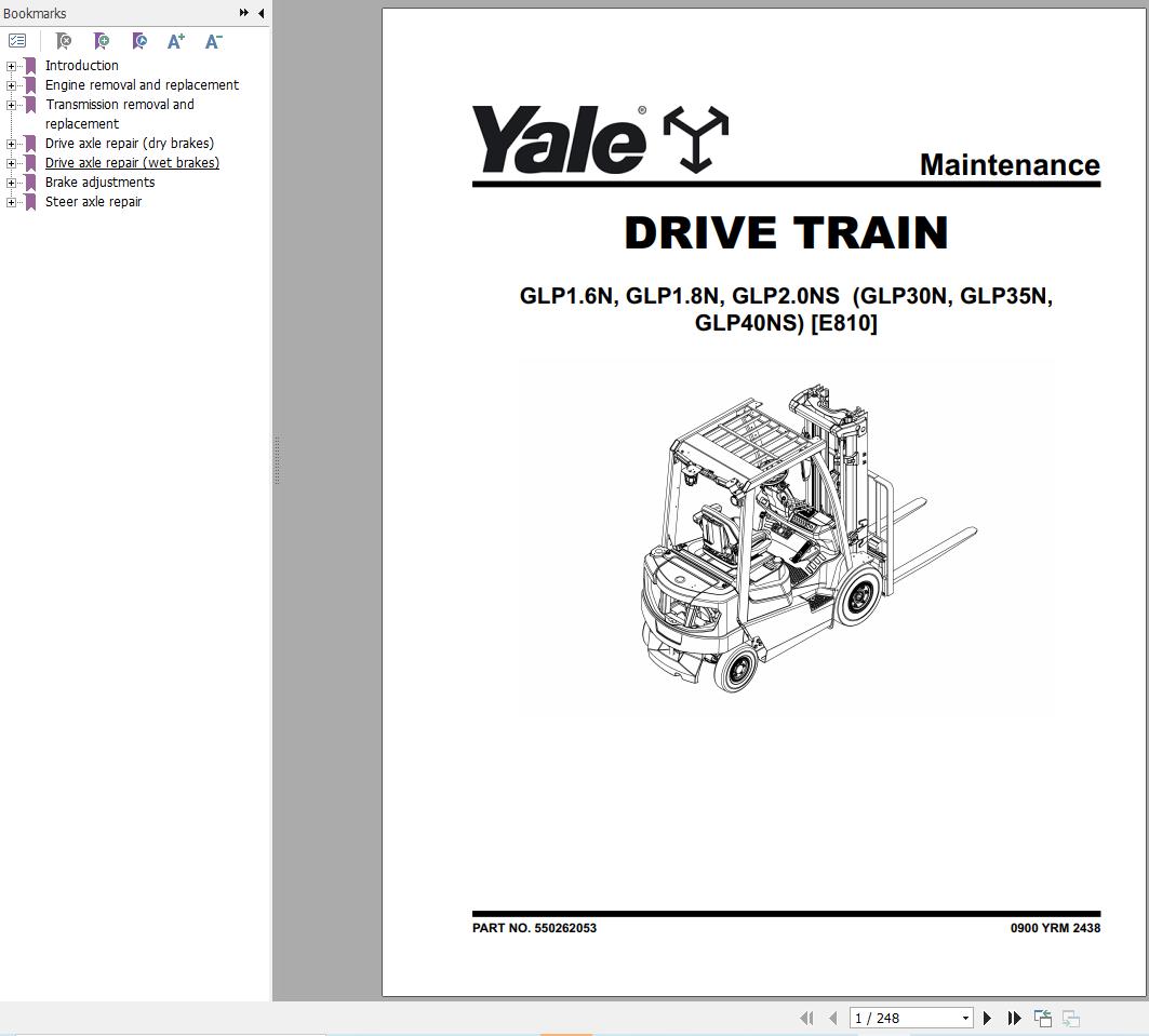 Yale Forklift GP30N to GLP40NS (E810) Service Manual 2025 (2)