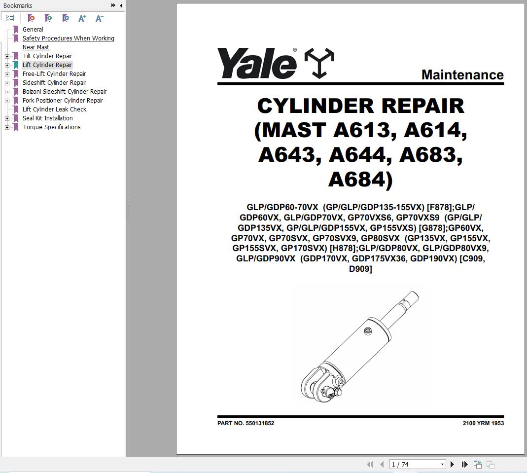 Yale Forklift GP60VX to GP80SVX (G878) Service Manual 2024 (2)