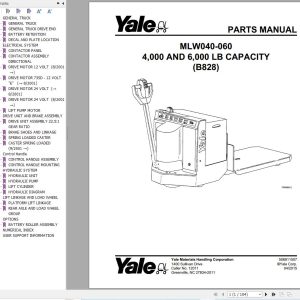 Yale Forklift MLW040 MLW060 4 000 AND 6 000 LB CAPACITY (B828) Parts Manual (1)