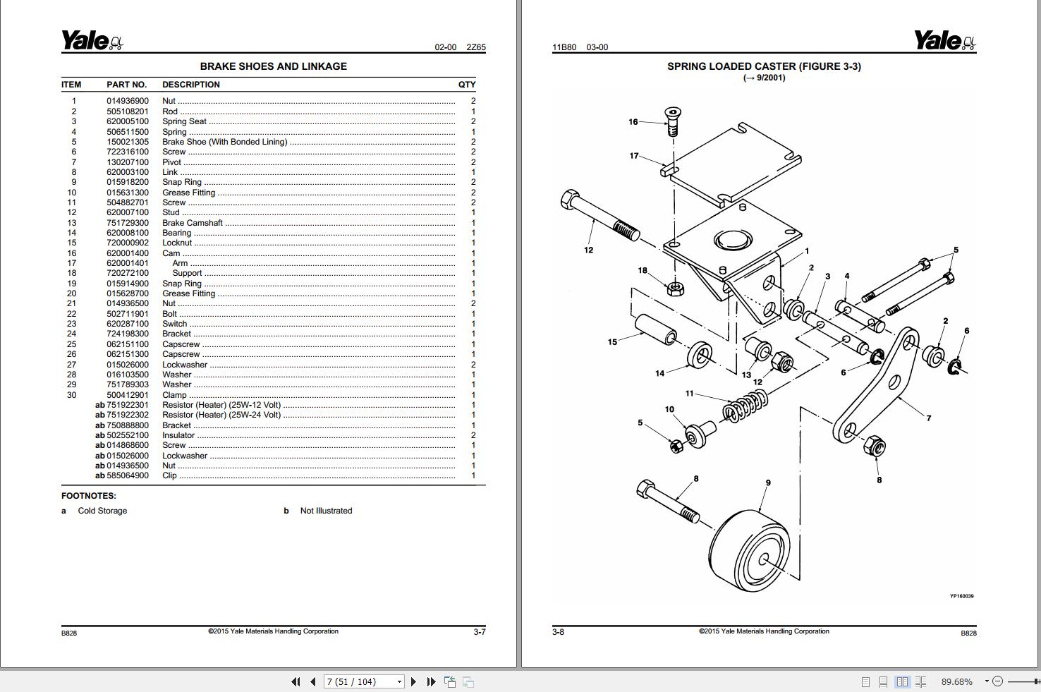 Yale Forklift MLW040 MLW060 4 000 AND 6 000 LB CAPACITY (B828) Parts Manual (2)