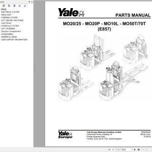 Yale Forklift MO20 MO25 MO20P MO10L MO50T MO70T (E857) Parts Manual (1)