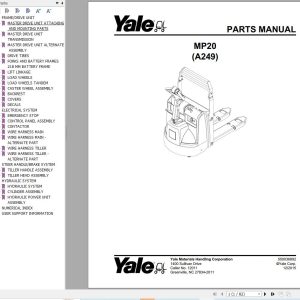 Yale Forklift MP20 (A249) Parts Manual (1)