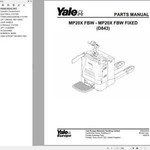 Yale Forklift MP20X (D843) Parts Manual (1)