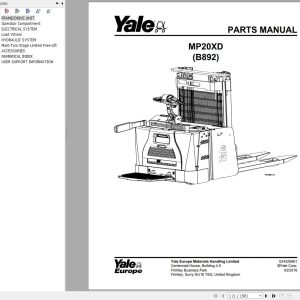 Yale Forklift MP20XD (B892) Parts Manual (1)