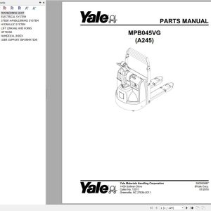 Yale Forklift MPB045VG (A245) Parts Manual (1)
