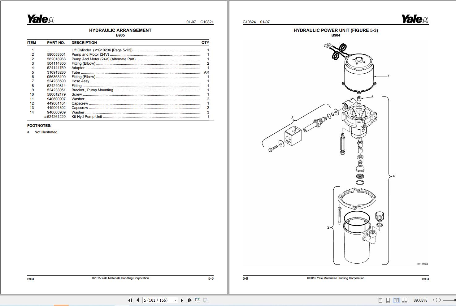 Yale Forklift MPC060 F (B904) MPC080 F (B905) Parts Manual (2)