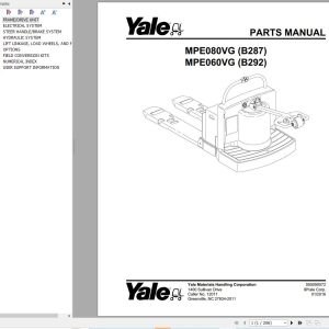 Yale Forklift MPE080VG (B287) MPE060VG (B292) Parts Manual (1)